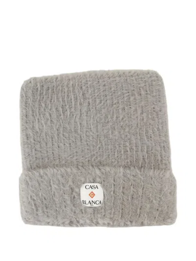 Casablanca Fluffy Square Beanie In Neutral