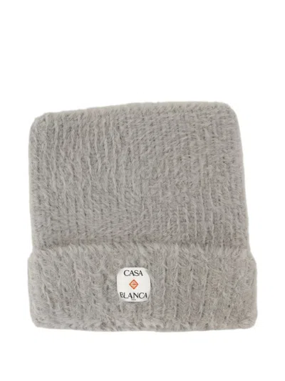 Casablanca Fluffy Square Beanie In Gray