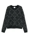 Casablanca Wool-blend Fluffy Monogram Sweater In Black