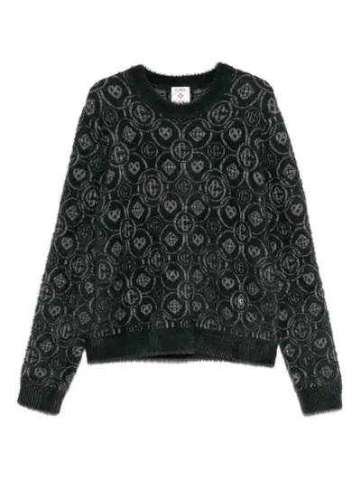 CASABLANCA FLUFFY SWEATER IN DARK GREY