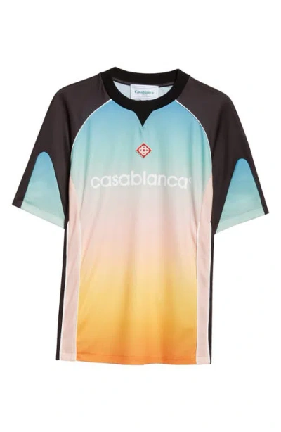 Casablanca Gradient Football Mesh T-shirt In Multicolor