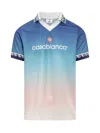 Casablanca Women's Jacquard Monogram Football Tshirt | Size Small | Wps25jtp302 Color 02bluegradient In Blue Gradient