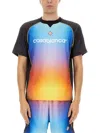 Casablanca Mesh Gradient Football T-shirt With Contrast Piping In Multicolour