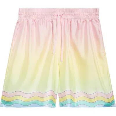 Casablanca Silk Dance Shorts Elastic Waistband In Multi