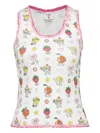 Casablanca Frill-trim Printed Tank Top In White