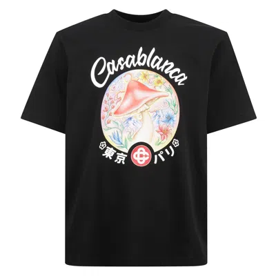 Casablanca Mushroom Emblem T-shirt In Black