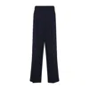 Casablanca High-waisted Wide-leg Trousers In Luxurious Virgin Wool In Black