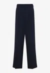 Casablanca Tailored Trousers With Front Pleats In Navy
