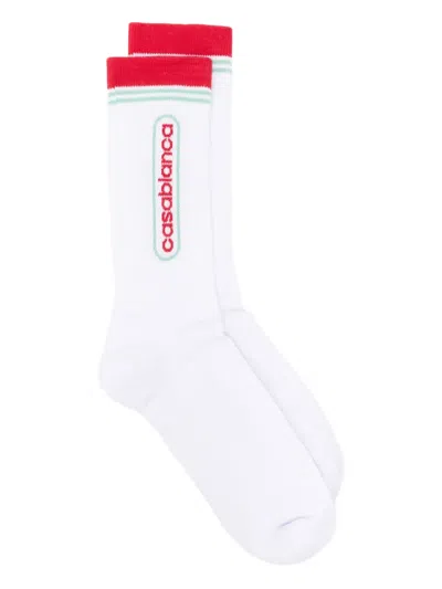Casablanca Fuji Dream Logo-embroidered Socks In White
