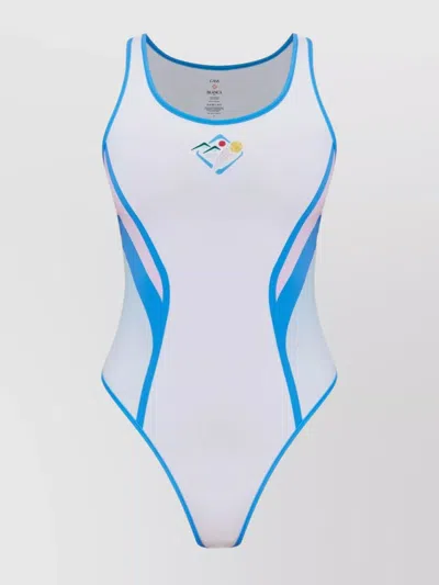 Casablanca Fuji Dream Racerback Swimsuit In White