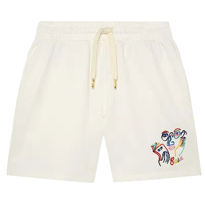 Pre-owned Casablanca Fujita San Embroidered Sweatshort 'off White'