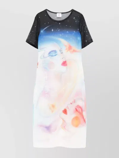 CASABLANCA GALACTIC CONNECTION MESH DRESS