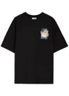 Casablanca Crew Neck Graphic Print Short Sleeves In Black