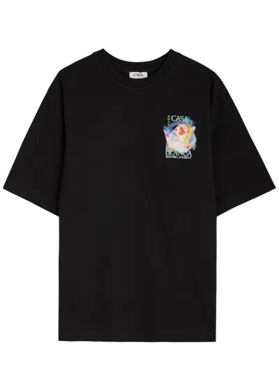 CASABLANCA CASABLANCA GALACTIC CONNECTION PRINTED COTTON T-SHIRT