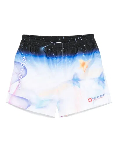 CASABLANCA CASABLANCA GALACTIC CONNECTION SWIM SHORTS