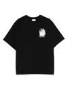 Casablanca Crew Neck Graphic Print Short Sleeves In Black