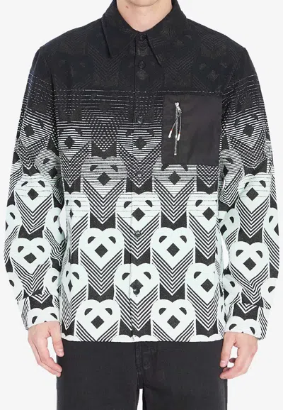 Casablanca Geometric Jacquard Gradient Overshirt In Multi