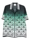 Casablanca Men Gradient Monogram Short Sleeve Silk Shirt In Multi