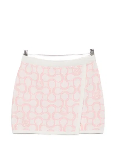 Casablanca Geometric Print Wrap Skirt In Pink