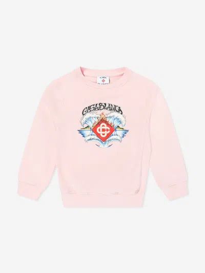 Casablanca Kids'  Girls Waves Sweatshirt In Pink