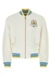 Casablanca Casa Way Viscose Blend Bomber Jacket In White