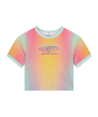 Casablanca Glass Gradient Printed Baby Short Sleeve Tshirt In Multi