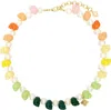 CASABLANCA GOLD & MULTICOLOR SHELL & PEARL NECKLACE