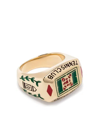 Casablanca Gold-plated Enamel Ring In Golden