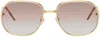 CASABLANCA GOLD SQUARE METAL SUNGLASSES