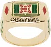 Casablanca Gold Tennis Club Ring In Gold / Green
