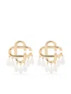 Casablanca Bijoux Oro Brass Earrings With Teardrop Accents In Gold