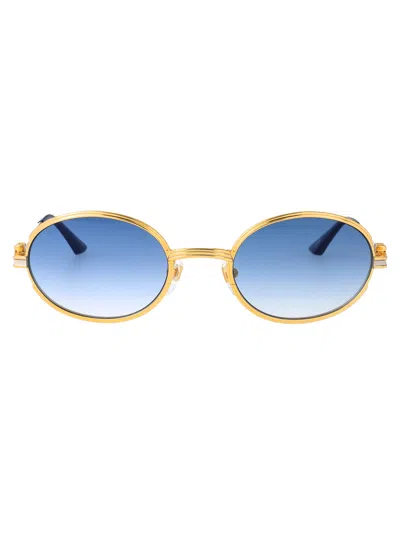 Casablanca Gold/silver/midnight/blue Grad Stainless Steel Sunglasses