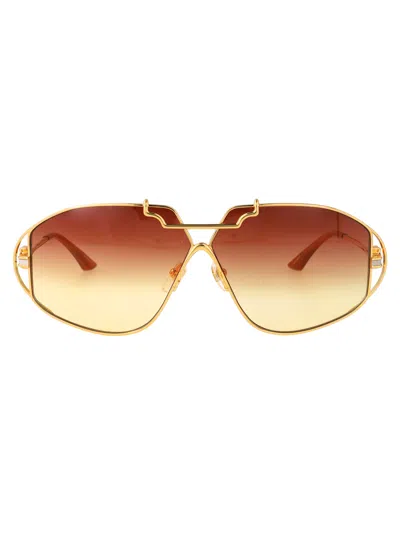 Casablanca Gold/silver/orange/sunset Grad Stainless Steel Sunglasses In Multi
