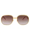 Casablanca Gold/silver/t-shell/red/brown Stainless Steel Sunglasses