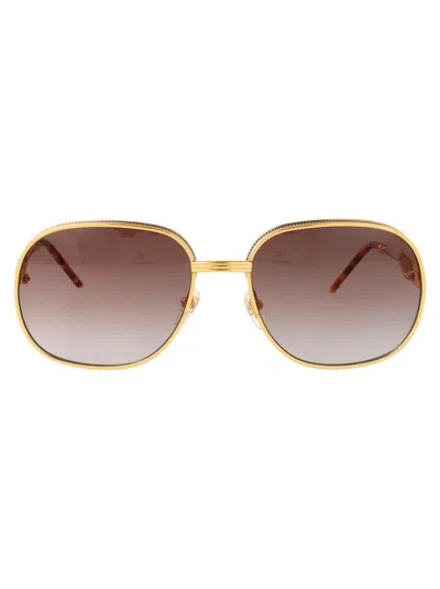 Casablanca Gold/silver/t-shell/red/brown Stainless Steel Sunglasses