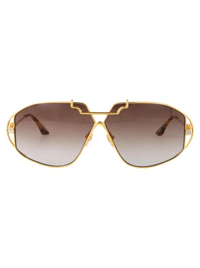 Casablanca Gold/silver/tshell/brown Grad Stainless Steel Sunglasses