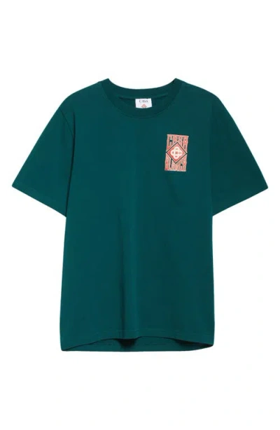 Casablanca Gothic Stacked Logo Graphic T-shirt In Green