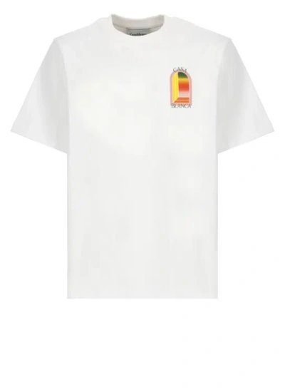 Casablanca Gradient Arch Logo T-shirt In White