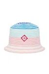 Casablanca Multicolor Gradient Crochet Bucket Hat In White