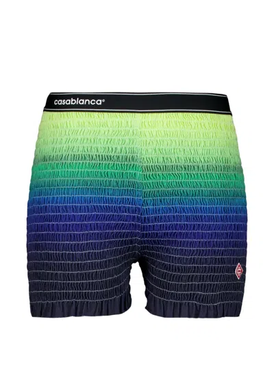 Casablanca Gradient-design Shirred-texture Shorts In Multi
