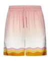 Casablanca Gradient-effect Drawstring Silk Shorts In Multi