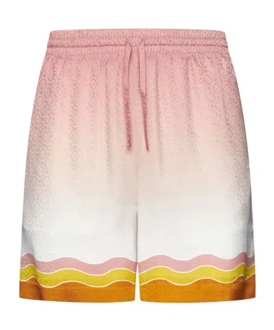 CASABLANCA GRADIENT-EFFECT DRAWSTRING SILK SHORTS