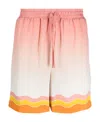 Casablanca Gradient-effect Drawstring Silk Shorts In Nude