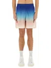 Casablanca Gradient Monogram Shorts With Elasticized Waistband In Blue