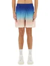 Casablanca Gradient Monogram Shorts With Elasticized Waistband In Blue