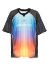 Casablanca Gradient Football Mesh T-shirt In Black