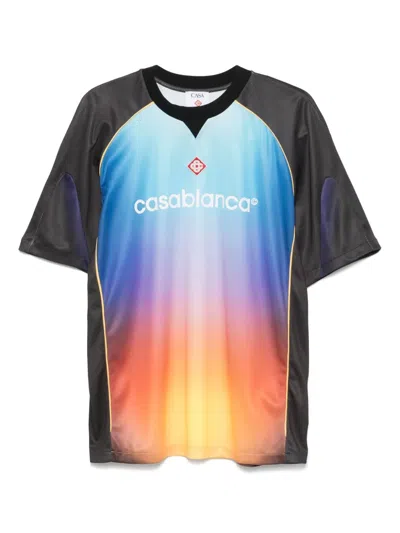 CASABLANCA GRADIENT FOOTBALL T-SHIRT