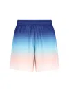 Casablanca Gradient Monogram Shorts With Elasticized Waistband In Blue