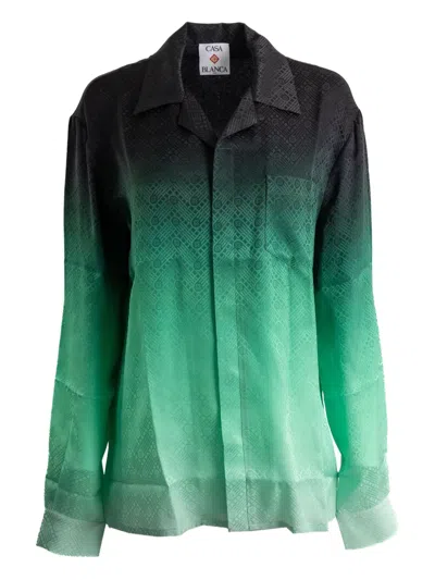 CASABLANCA GRADIENT GEOMETRIC-PATTERN SHIRT
