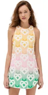 CASABLANCA GRADIENT HEART MONOGRAM SHIFT DRESS HEART MONOGRAM/GRADIENT